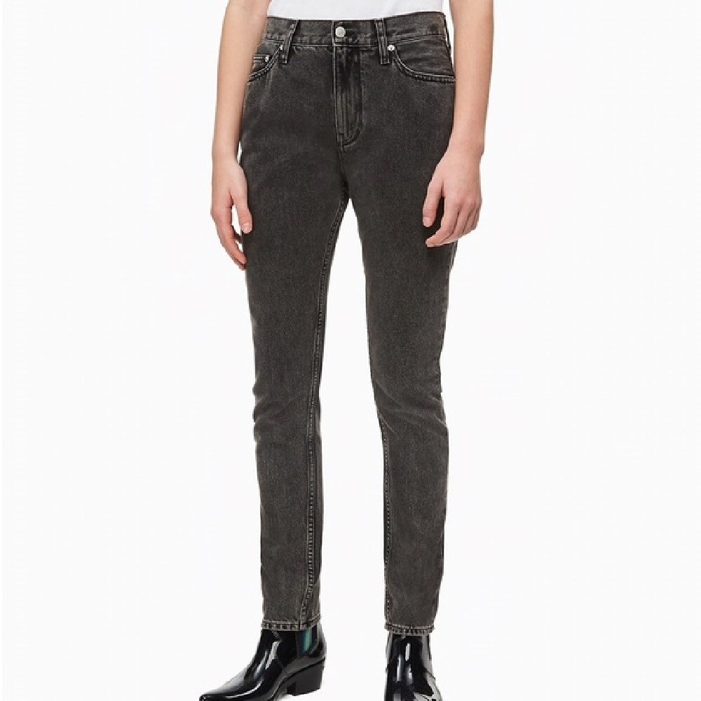 mid rise grey jeans