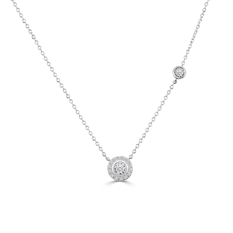 Joelle Collection 14K Gold Diamond Necklace - White