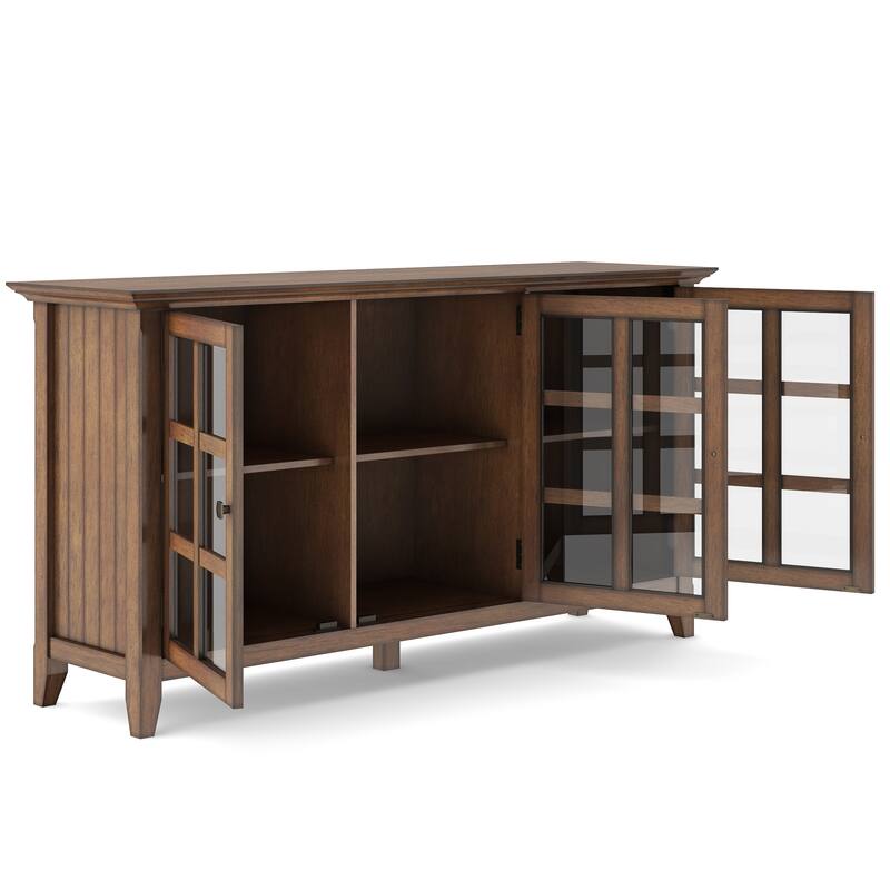 WYNDENHALL Normandy SOLID WOOD 62 inch Wide Transitional Wide Storage Cabinet - 62"w x 18"d x 34" h