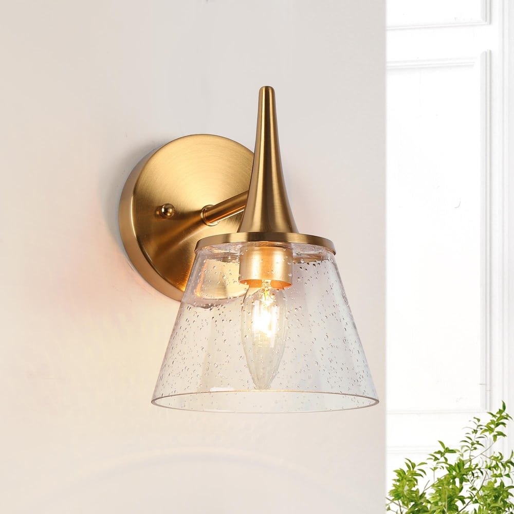 Mola Modern Gold 1/2/3/4-Light Bathroom Vanity Lights Glass Wall Sconces