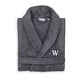 preview thumbnail 19 of 26, Authentic Hotel and Spa Unisex Grey Turkish Cotton Terry Bath Robe with White Block Monogram L/XL - W