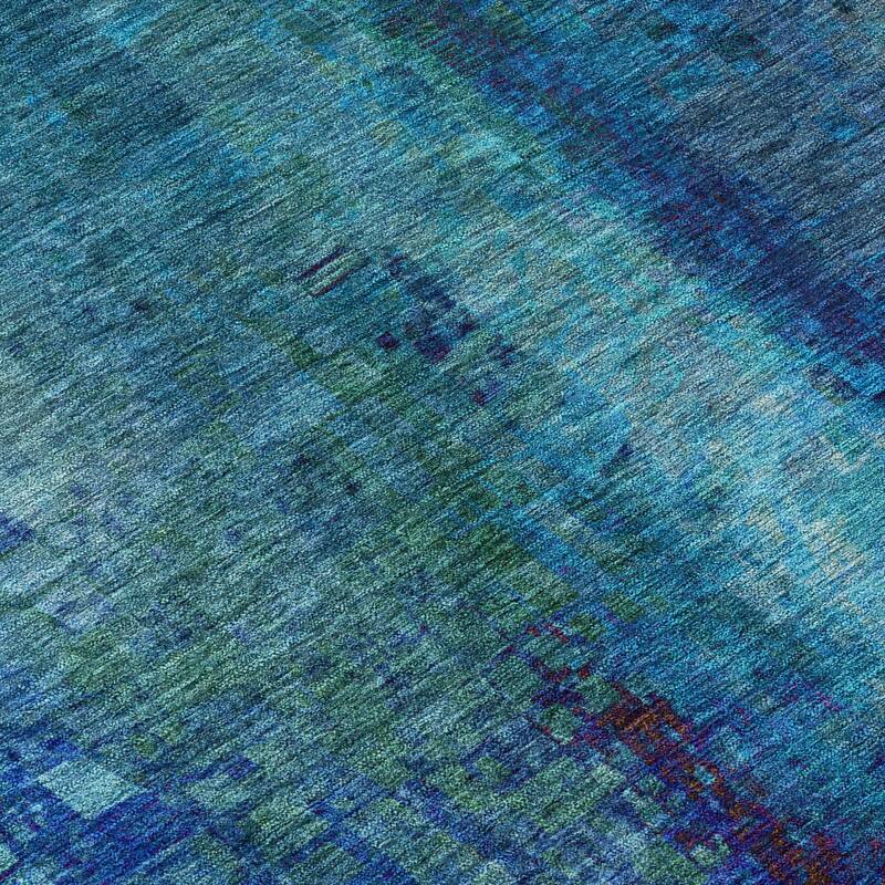 Machine Washable Indoor/ Outdoor Abstract Ombre Chantille Rug