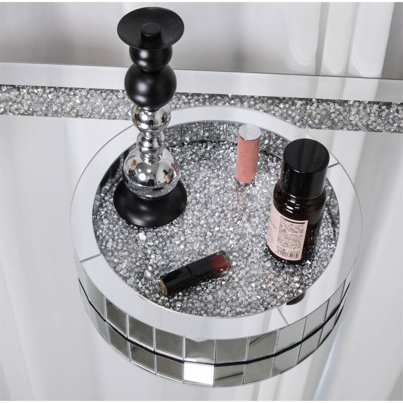 Crush Diamond Mirrored Tray Jewelry Perfume Organizer Bathroom Vanity Tray