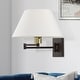 preview thumbnail 7 of 12, Livex Lighting 1-Light Off-White Shade Swing Arm Wall Lamp, 40039