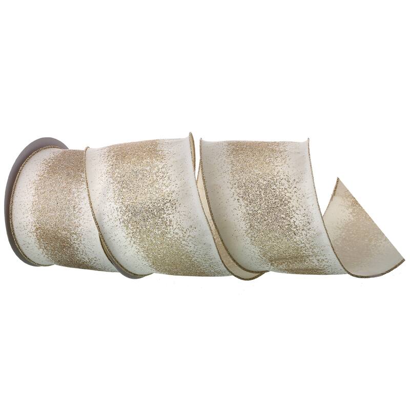 4"X10y Glitter Center Dupion Ribbon - 4" x 10 Yards