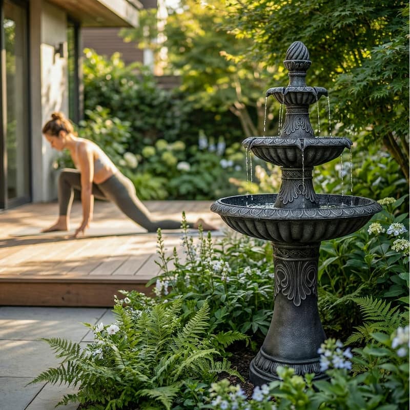 Classic Bird Bath 3-Tier Water Fountain Weather Resistant with Pump