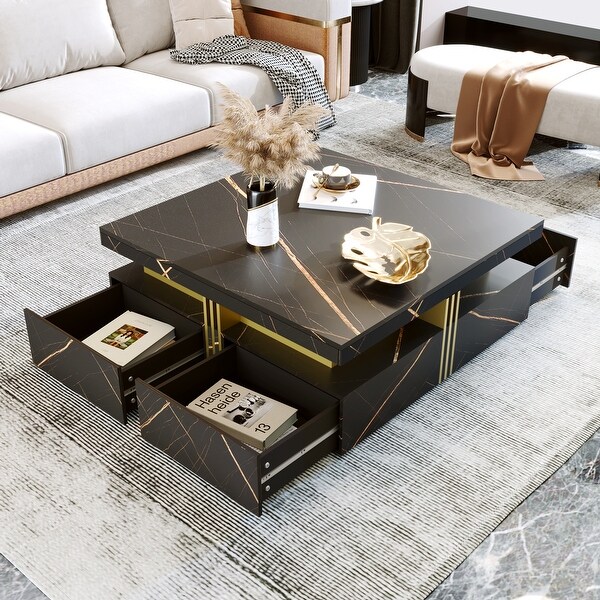 Functional and Stylish Square Coffee Table with 4 Storage Functional and Stylish Square Coffee Table with 4 Storage