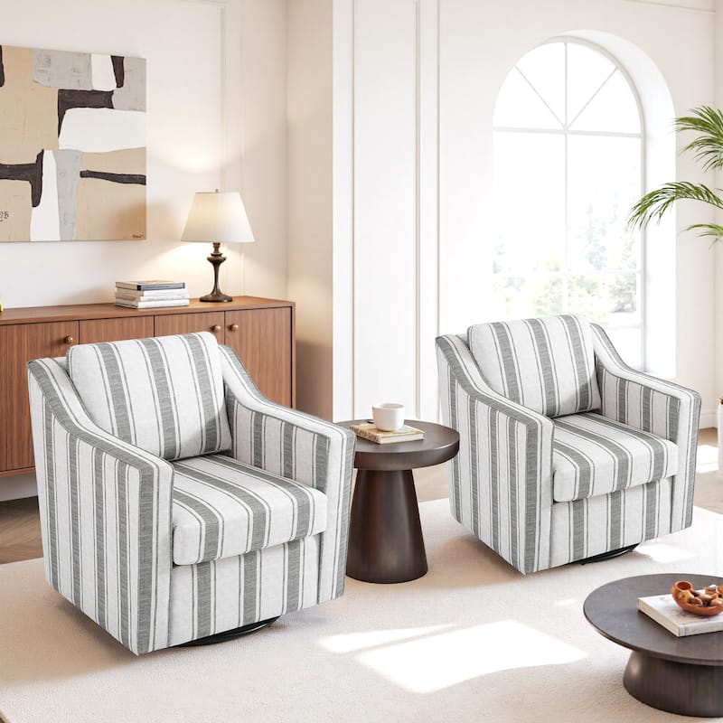 Modern Swivel Upholstered Armchair Accent chair Set of 2