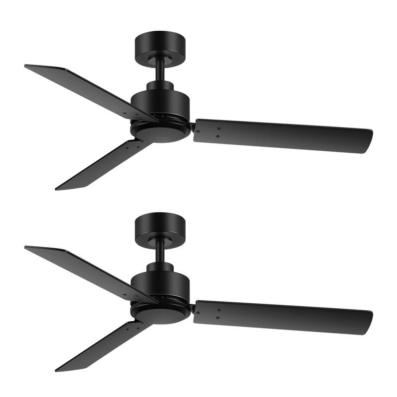48-in Indoor Black Large Ceiling Fan without Light(3-Blade)