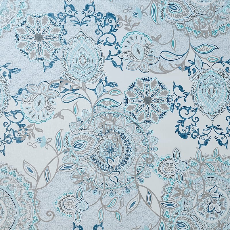 Shabby Chic Floral Printed Cotton Shower Curtain