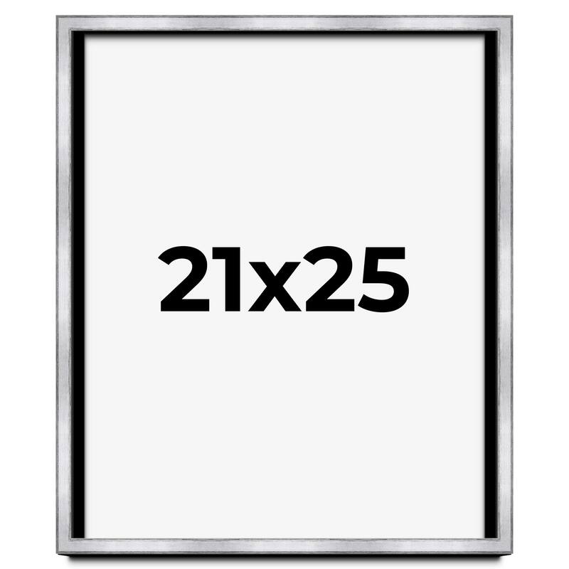 21x25 Shadow Box Frame Silver | 1.375 Inches Deep Real Wood