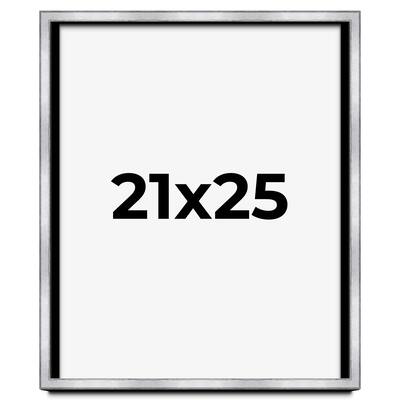 21x25 Shadow Box Frame Silver | 1.375 Inches Deep Real Wood