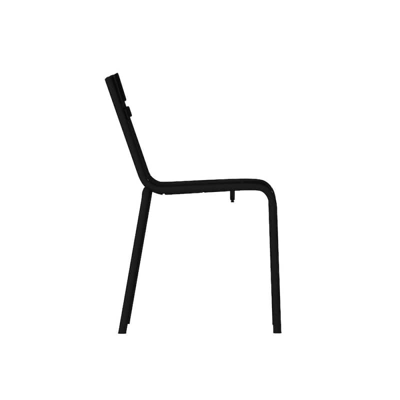 2PK Modern Commercial Grade 2 Slat Indoor/Outdoor Steel Dining Chair