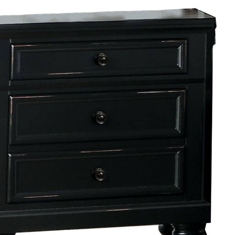 Black 2 Drawer 18 in. W Nightstand with Sturdy Hardware and Ample Storage