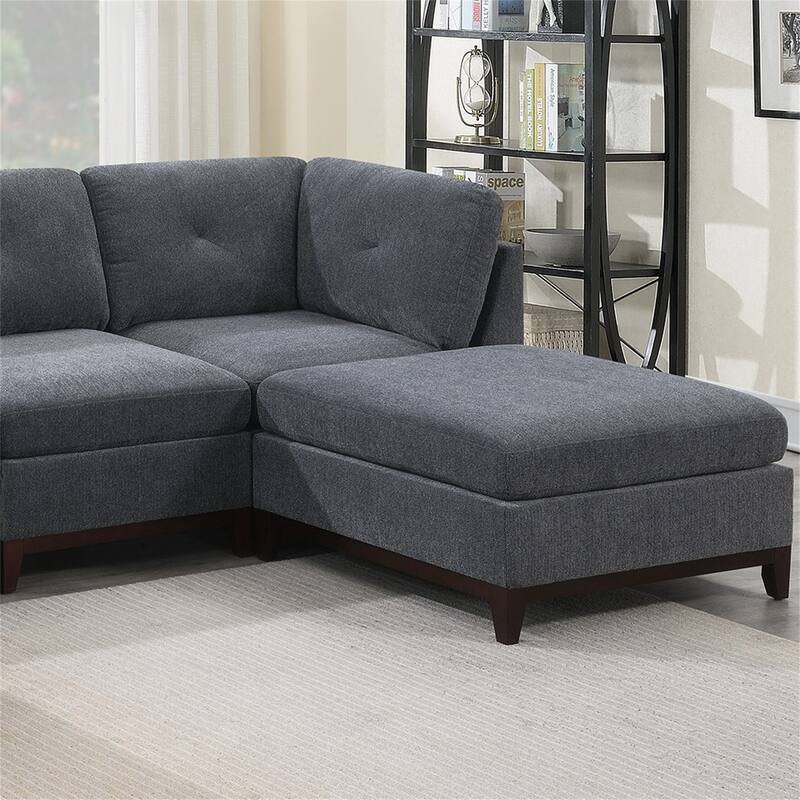 Chenille Fabric Modular Sectional Couch (Set of 6)