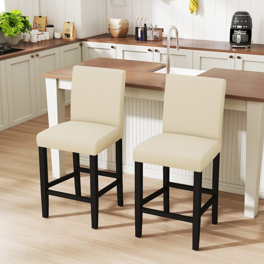 24 Inches Counter Height Bar Stools with Back Set of 2