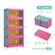 preview thumbnail 8 of 12, 20"Side Wide Folding Storage Cabinet,4 Tiers,Collapsible Storage Bins with Magnetic Door, Plastic Storage Cabinet with Wheels