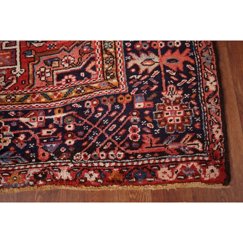 Tribal Geometric Red Gharajeh Persian Area Rug Handmade Wool Carpet - 4'11"x 6'4"