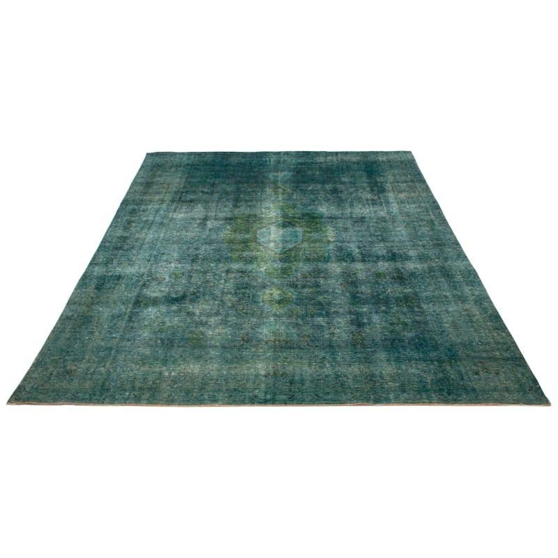 ECARPETGALLERY Hand-knotted Color Transition Dark Teal Wool Rug - 9'7 x 12'4