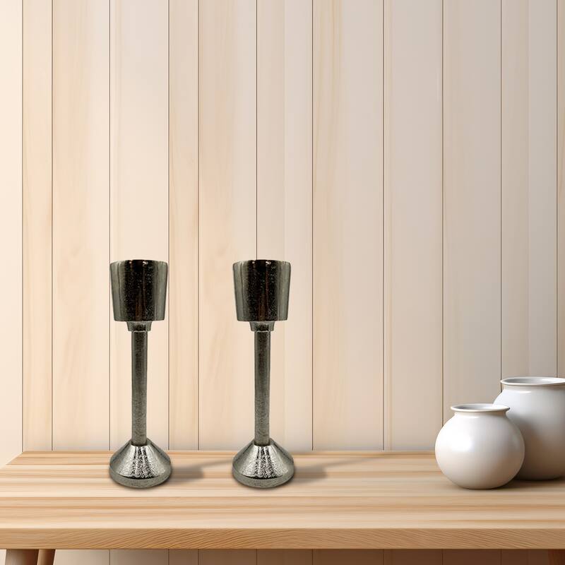 Decorative Handmade Aluminum Modern Candle holder Set of 2