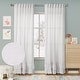 preview thumbnail 2 of 34, Linen Texture Double Ruffle Semi-sheer Curtain Pair(2 panels)