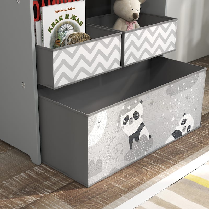 Qaba Toy Organizer with 6 Storage Bins, Kids Storage Unit for Bedroom, Kids Room, 25" x 12" x 26", Green