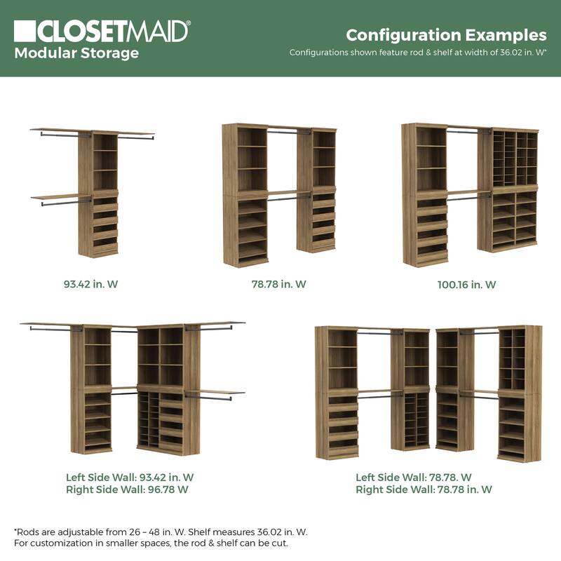 ClosetMaid Modular Storage 21.38-inch Wide Adjustable 16-Shelf Organizer