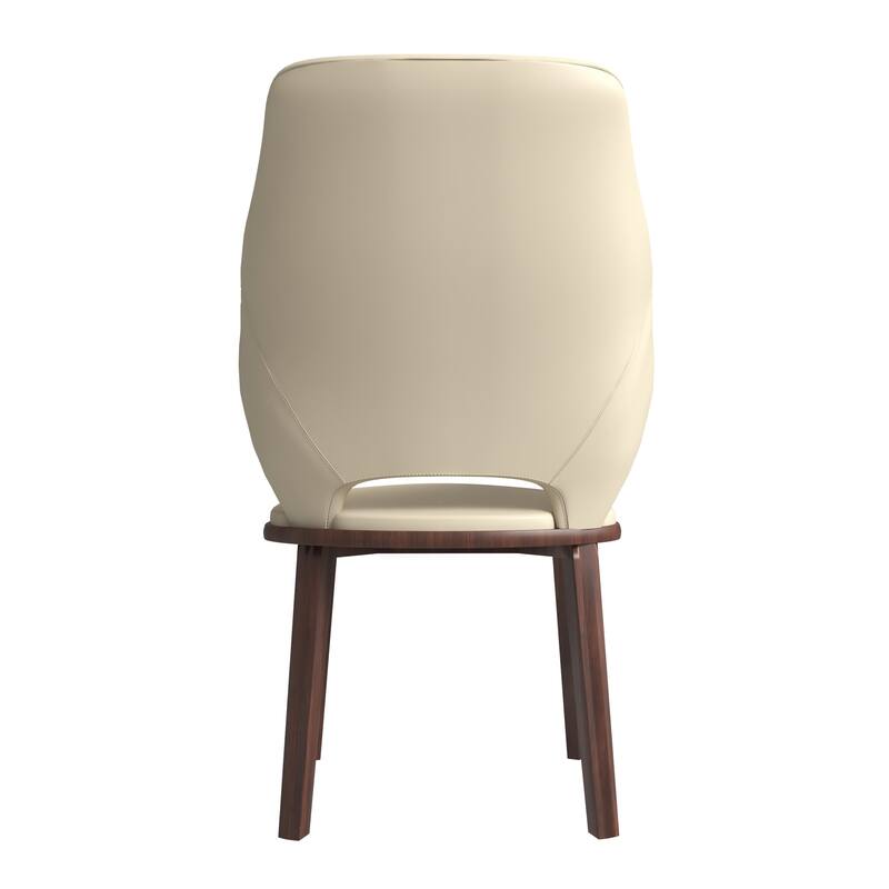 LeisureMod Vivara Leather Upholstered Dining Chair with Padded Seat - Mid-Century Arm Chair for Home Office Bar & Kitchen