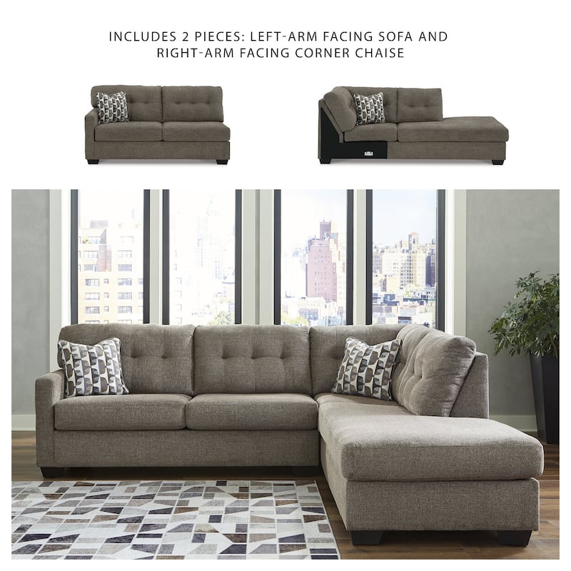 Signature Design by Ashley Mahoney 2-Piece Sectional with Chaise - 105"W x 90"D x 37"H