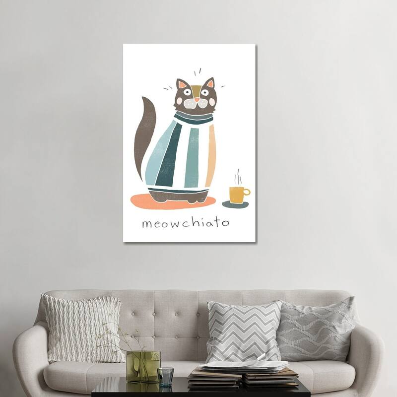 iCanvas "Coffee Cats I" by June Erica Vess Canvas Print - 48x32x1.5