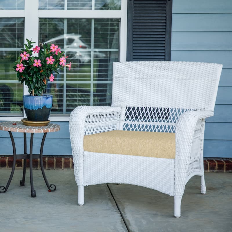 Aoodor Patio Chair Cushions Set of 2, Water Resistant Outdoor Seat Cushions with Handle and Ties, Square Corner Cushions