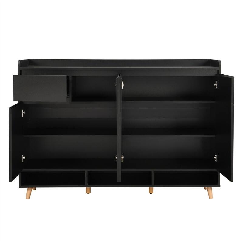 Sleek Shoe Cabinet with Adjustable Shelves, Minimalist Shoe Rack with 1 Drawer and Adjustable Shelves, Shoe Storage Organizer