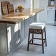 preview thumbnail 17 of 18, Bali Bohemian Woven Rattan Backless Bar Stool with Square Foam Cushion and Footrest for Kitchen Island or Home Bar