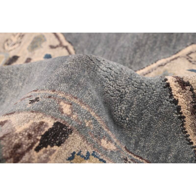 ECARPETGALLERY Hand-knotted Finest Agra Jaipur Grey Wool Rug - 8'3 x 11'2