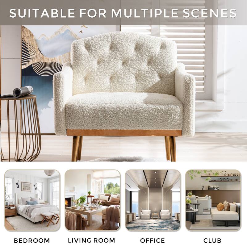 Tufted Decorative Fabric Armchair