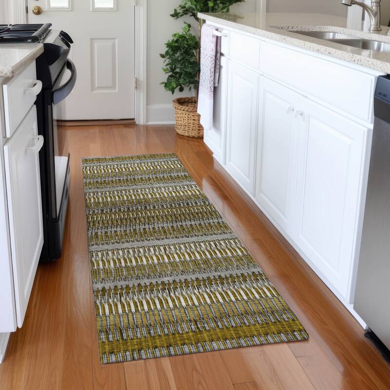 Machine Washable Indoor/ Outdoor Chantille Moroccan Boho Rug - Coffee - 2'3" x 7'6"
