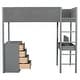 preview thumbnail 11 of 13, Twin Size Teddy Fleece Loft Bed with Shelf, Drawers & Desk, Modern Multi-Functional Wood Loft Bed Frame w/Soft Padding, Grey