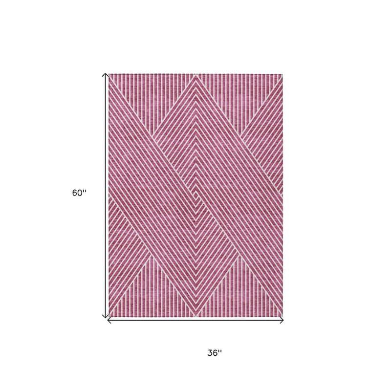 HomeRoots Geometric Transitional Rectangle Outdoor Rug