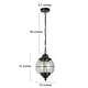 preview thumbnail 7 of 13, Modern Farmhouse Black 1-Light Outdoor Pendant Light Glass Patio Lantern Lamp - D10" X H12"