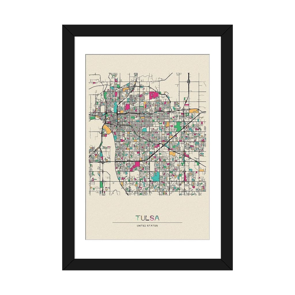 iCanvas "Tulsa, Oklahoma Map" by Ayse Deniz Akerman