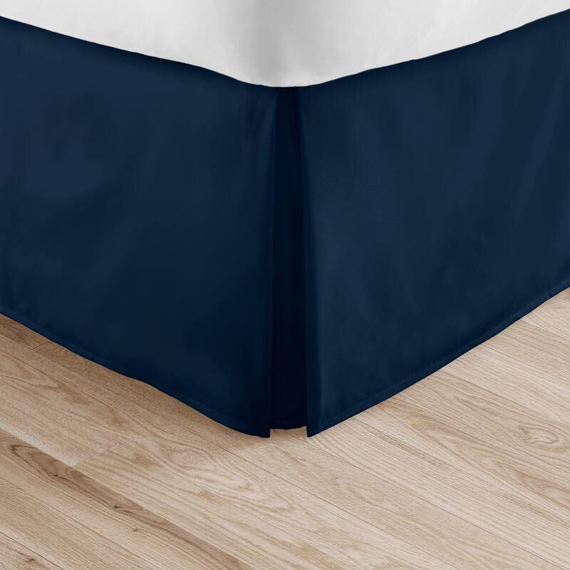 Becky Cameron Pleated 14-inch Drop Bed Skirt - Full - Navy