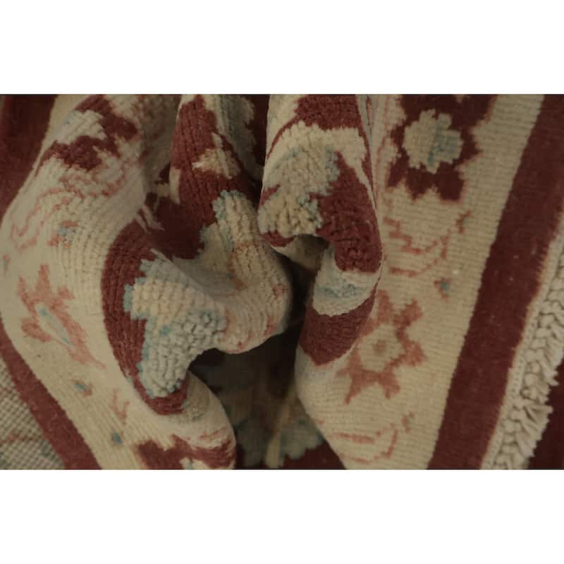 Hand Knotted Oriental 100% Wool Carpet Traditional All-Over Oranges & Rust Ziegler Area Rug - 3' 9'' X 2' 0''