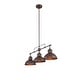 preview thumbnail 17 of 36, 3-Light Industrial Farmhouse Dome Pendant Metal Linear Kitchen Island Pendant Light Oil Rubbed Bronze Finish