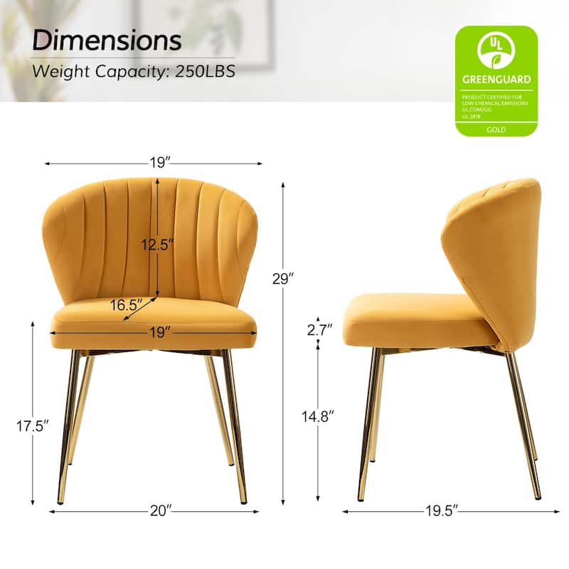 Aruna Accent Chair with Metal Legs 20''W X 19.5 ''D X 29''H by HULALA HOME