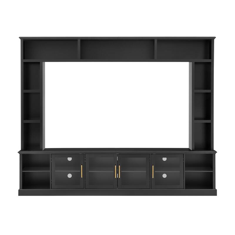 Entertainment Center Wall Unit for TVs up to 80", All-in-One Modern TV Stand with Bookshelves