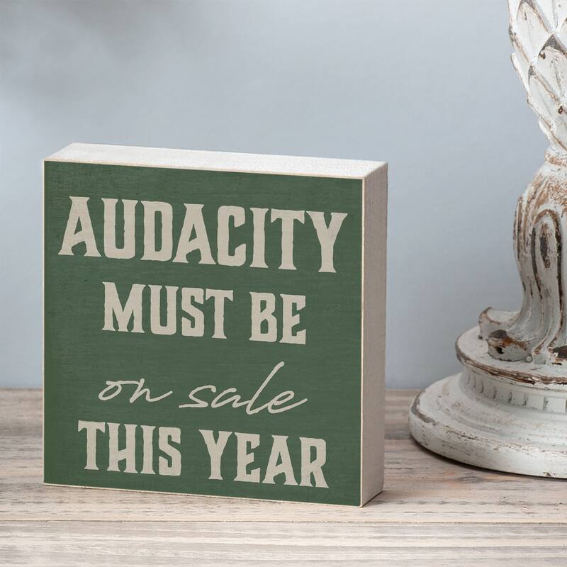 Artistic Freestanding Solid Wood Block Sign Made in the USA 3.75” Square Decorative Accent for Home or Office - Multi