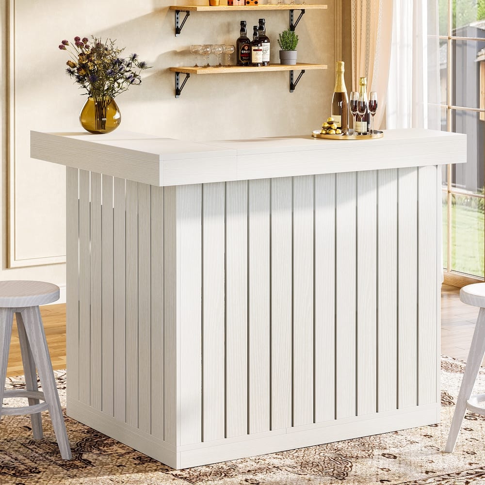 4-Tier L-Shaped Corner Home Liquor Bar Unit Table with Storage