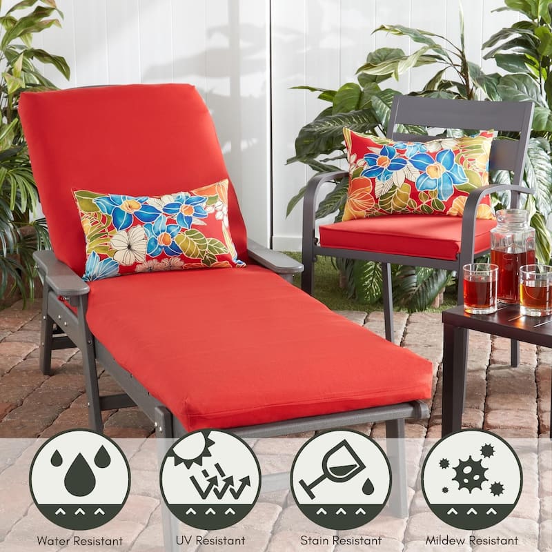 Greendale Home Fashions Aloha Floral Outdoor Rectangle Toss Pillows (Set of 2)