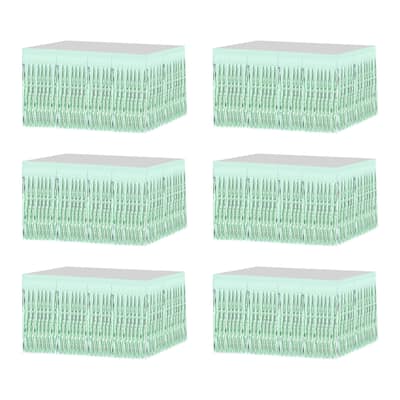 6 Pcs 29x108 Inch Light Green Metallic Foil Fringe Tinsel Table Skirts - Light Green