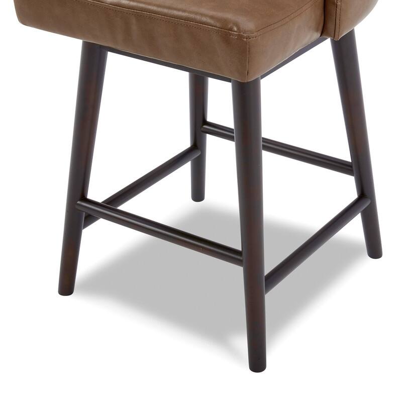 Spruce & Spring Hazel Upholstered Counter Height Swivel Barstool with Back